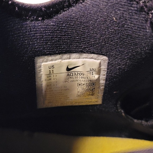 Nike Alpha Menace Pro 2 Mid Yellow Football Cleats Mens Size 11 used - Picture 6 of 10